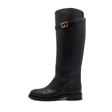 Dior Black Leather Long Boots with CD Buckle KCI828VEA 159898411 [P]