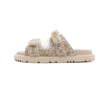 Dior ACT Tweed Mules Sandals with Gold Logo 264CTG 159898417 [P]