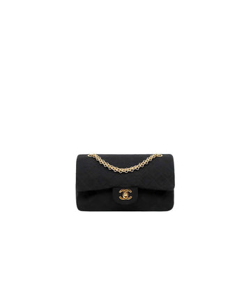 CHANEL Black Fabric Quilted Flap Chain Shoulder Bag 66245 160059912 [P]