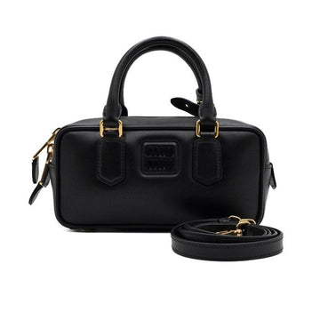 Miu Miu Black Leather Arcadia Regular Tote Bag with Shoulder Strap 5BB142 160071985 [P]