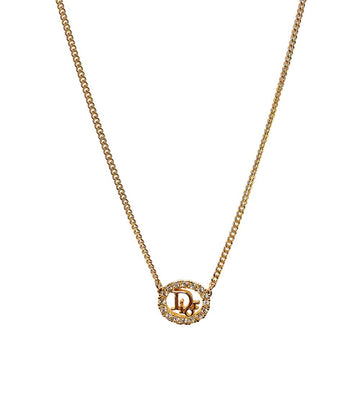 Dior Cubic Round Oblique Gold Necklace 60027 160073530 [P]