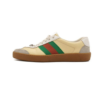 Gucci Ivory Leather Suede G74 Web Men's Sneakers 521681 160076561 [P]