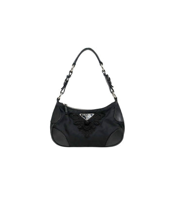 PRADA Schwarze POCONO Hobo-Tasche 67536 160103675 [P]