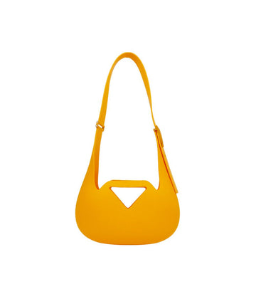 BOTTEGA VENETA Gelber Mat Rubber Punch Schultertasche 64240 160103679 [P]