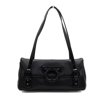 Salvatore Ferragamo Black Leather Gancini Logo Shoulder Bag 21 4819 160108543 [P]