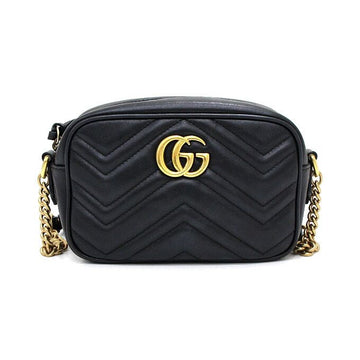 GUCCI Schwarze Matelassé Mini Ketten Schultertasche Crossbody aa67375 160108544 [P]