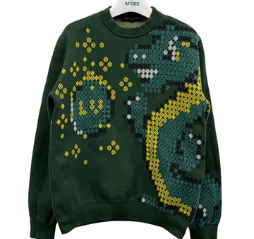 Louis Vuitton Unused Cotton Jacquard Crewneck Sweatshirt 123001 151516167 [P]