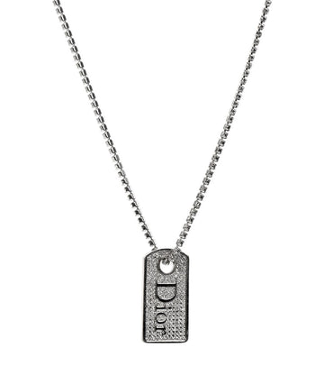 DIOR Cubic Plate Silver Necklace 67574 160165270 [P]