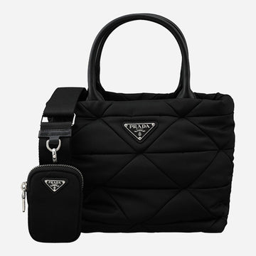 Prada Small Nylon Padded Tote Bag Black 1BG373 RDJN F0002 160165328 [P]