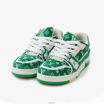 LOUIS VUITTON Trainer Sneakers 4 Größe Grün 8940356238 156632564 [P]
