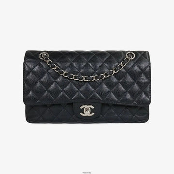 CHANEL Classic Caviar Medium Black Silver Tone 13th Generation UG9N06RY 160168934 [P]