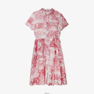 Dior Unused Midi Shirt Dress 36 Size White & Red AIMUFD3V 160185219 [P]