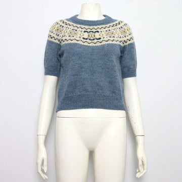Celine Jacquard Wool Triope Women's Short Sleeve Knit 2ADLI875Z 160185701 [P]