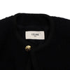 CELINE 3-Knopf Jacke aus schwarzem Bouclé-Tweed mit goldenen Details 2V00C764L 160186109 [P]