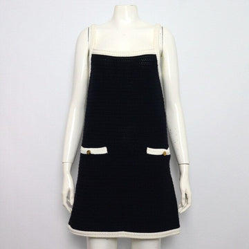 GUCCI Mini Logo Ärmelloses Kleid aus zweifarbigem Häkelbaumwolle 819374 160186173 [P]