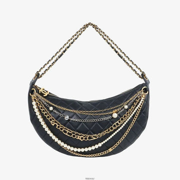 CHANEL All About Chain Hobo Bag Large Schwarz 27 160190346 [P]