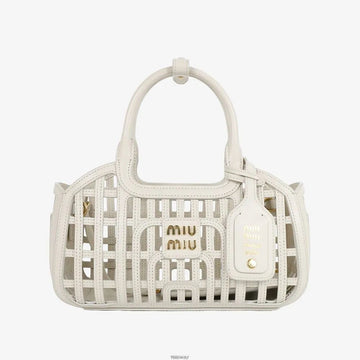 MIU MIU 5BA294 Leder Basket Small Chalk White FFSXXB1P 160192916 [P]