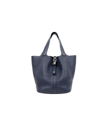 Hermes Picotain 22 Navy Silver Engraving 67614 160193375 [P]