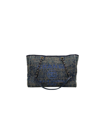 CHANEL ネイビーツイード ドビルバッグ 66113 160193428 [P]