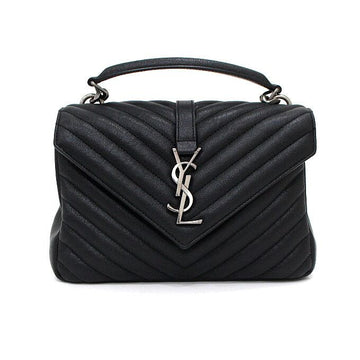 SAINT LAURENT Klassische schwarze Leder Medium Matelassé Schulter- und Umhängetasche 600279 160193620 [P]