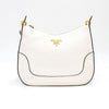 PRADA ホワイト ビテロピニックス ゴールドロゴ ホーボー ショルダーバッグ 兼 クロスバッグ 1BC052 160193758 [P]