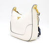 PRADA ホワイト ビテロピニックス ゴールドロゴ ホーボー ショルダーバッグ 兼 クロスバッグ 1BC052 160193758 [P]