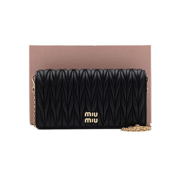 Miu Miu Matelassé Nappa Leather Gold Chain Phone Case Shoulder Bag Crossbody 5ZH178 160193741 [P]