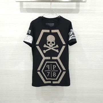 Philipp Plein Hexagon Skull Strass Short Sleeve T-Shirt 160194354 [P]
