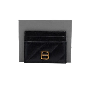 BALENCIAGA ブラック クラッシュ キルティング 男女兼用 カードホルダー カード財布 766467 160196942 [P]