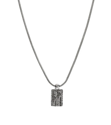 DIOR Cubic Oblique Plate Silber Halskette 67662 160197715 [P]