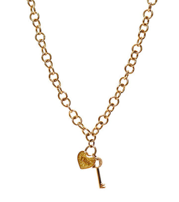 DIOR Herzschloss Schlüssel Gold Halskette 67924 160197733 [P]