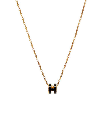 HERMES ブラック ミニ ポップアッシュ ネックレス 67992 160197794 [P]