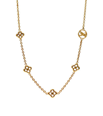 Louis Vuitton Flower Gold Necklace 67557 160197849 [P]