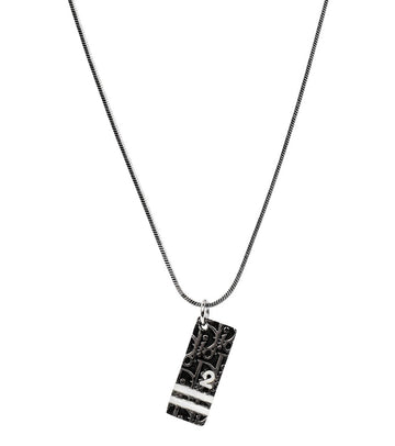 Dior Black Trotter Silver Necklace 66891 160197844 [P]