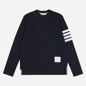 Thom Browne Women's Long Sleeve Diagonal T-Shirt Navy 160200148 [P]