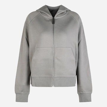 MaxMara Embroidered Logo Cotton Jersey Zip-Up Hoodie Grey 2629926021600 001 160200405 [P]