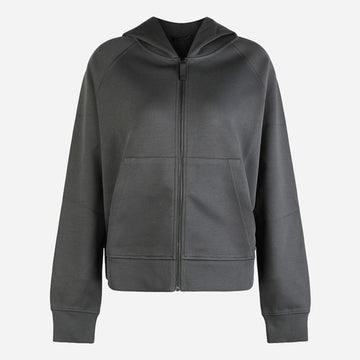 MAXMARA ロゴ刺繍コットンジャージジップアップフードチャコールグレー 2629926021600 002 160200424 [P]
