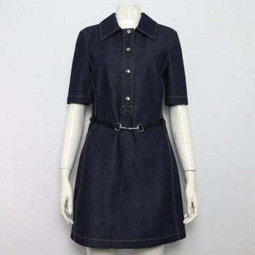 GUCCI Denim Pferdebeißer Gürtel Mini-Frauenkleid 819818 160200809 [P]