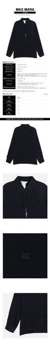 MAXMARA コンシールドボタンシルクシャツ ネイビー 2621116021600 003 160201952 [P]
