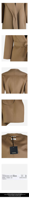 MAXMARA 6F Mesh Gürtelter Wollmantel Kamel 2629016061600 045 160203749 [P]