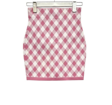 Balmain Pink Check Skirt ETB021051 151515955 [P]