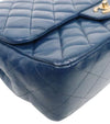 CHANEL ネイビー ラージラムスキンクラシックバッグ シングルフラップ 67869 160263733 [P]