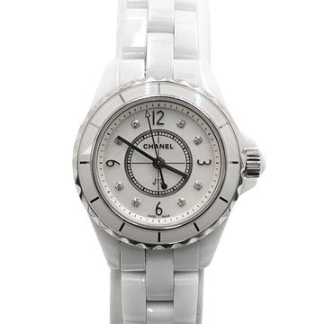 CHANEL J12 Quarz Damenarmbanduhr 28MM mit Perlmuttzifferring und 8P Diamanten H2570 160263886 [P]