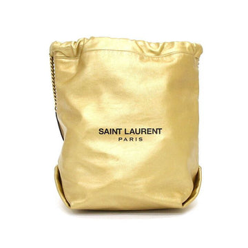 Saint Laurent Gold Teddy Drawstring Bucket Shoulder Bag AA67416 160264137 [P]