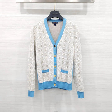 Louis Vuitton Contrast Trim Monogram Cardigan 1A9NS2 160264192 [P]