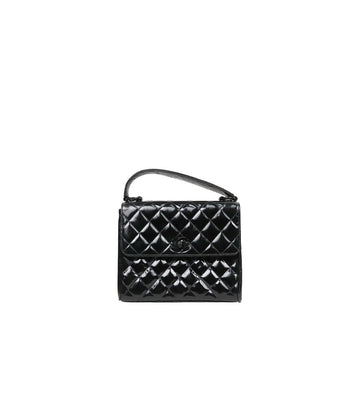 CHANEL So Black Patent Quilted CC Tote Bag 66234 160264200 [P]