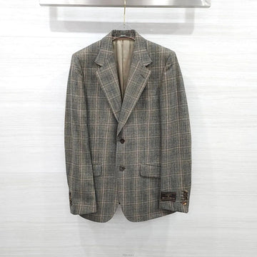 GUCCI Braun kariertes 2-Knopf-Jackett 1921 Patch 721138 160264532 [P]