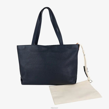 LORO PIANA インサイドアウト ショッパーバッグ ネイビー 7683161384 141878323 [P]