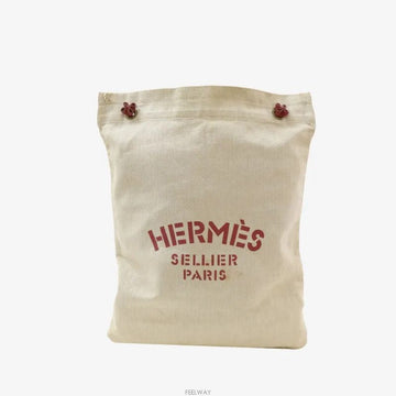 HERMES Alin Bag Canvas Rotleder 7710012610 144746873 [P]
