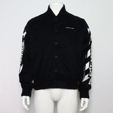 OFF WHITE ブラックアローロゴボンバーバーシティジャケット145S 160320273 [P]